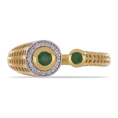 BUY EMERALD GEMSTONE FANCY RING IN 925 SILVER